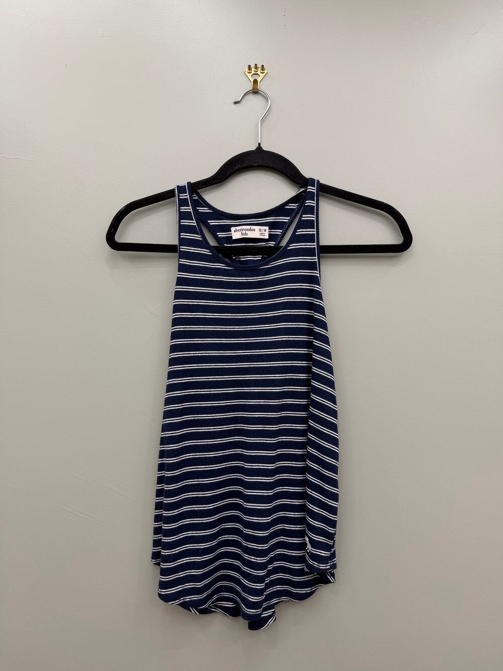 Abercrombie Kids Girls Navy Stripe Racerback Swing Tank Top Size 13/14